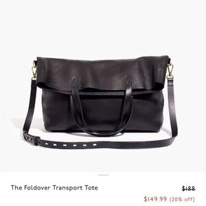 Madewell Black Foldover Tote